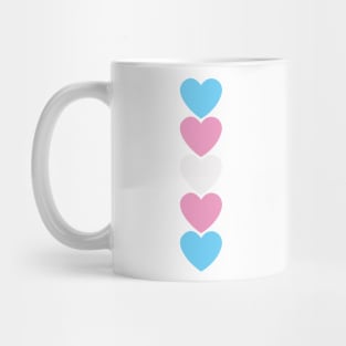 Stack of Rainbow Trans Flag Hearts Mug